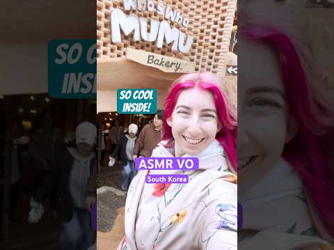 Trying a South Korean bakery that looks like The Flintstones! 🧁 #asmr #voiceover #food