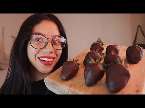 ASMR fresas cubiertas de chocolate 🍓
