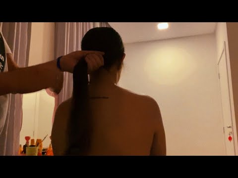 ASMR APLICADO - MASSAGEM NO CABELO E NAS COSTAS | Relaxe e durma com esse vídeo 😴