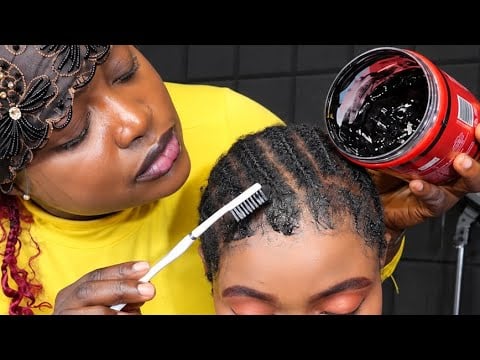 ASMR✨AFRO COMB intense Hair Partin, FULL MAKEUP Toothbrush Scalp Scratchin | Edge laying RELAXING.