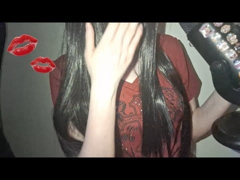 ASMR kisses and mouth sounds (emo gf rp) + visual triggers and whispering affirmations. 