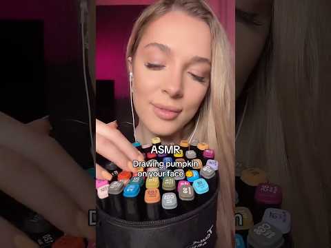drawing pumpkin 🎃 on your face #asmr #asmrsounds #relax #sleep #triggersforsleep #relaxingsounds