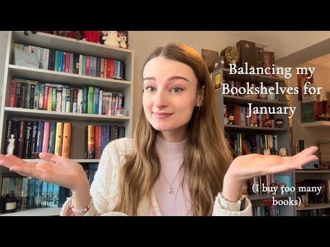 ASMR Balancing My Bookshelves for January (whispers, book triggers)