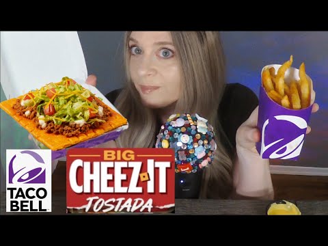 ASMR Trying Taco Bell BIG CHEEZ-IT TOSTADA | Ozempic Chit Chat | Whispered