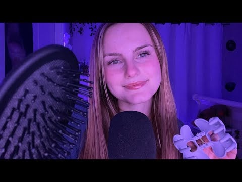 Asmr clipping + brushing your hair with layered sounds