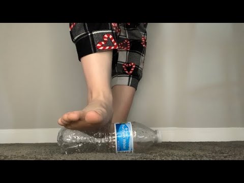 ASMR Crushing Plastic Water Bottle With Feet | Plastic Sounds | Custom Video