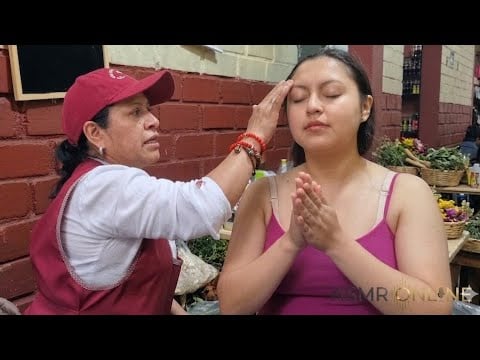 Energy cleansing and stress massage at the market with Martha Pangol & Naty