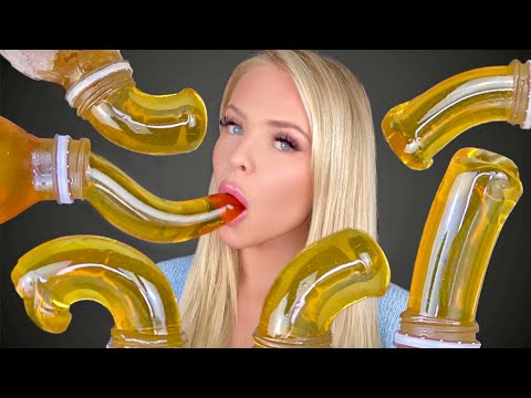 ASMR FROZEN HONEY TIKTOK RECIPES, HONEY JELLY MUKBANG EATING SOUNDS 먹방 꿀젤리