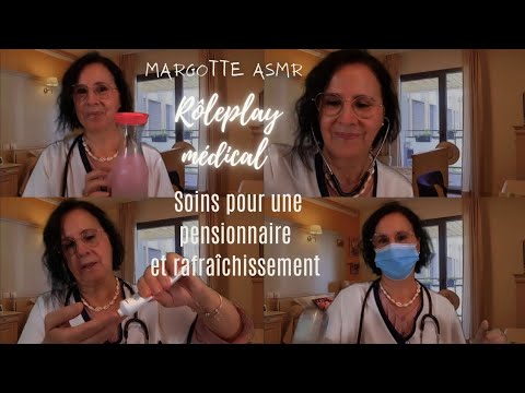 Asmr français  "Rôleplay médical" soins pour une pensionnaire et rafraîchissement 🧊🧊🧊