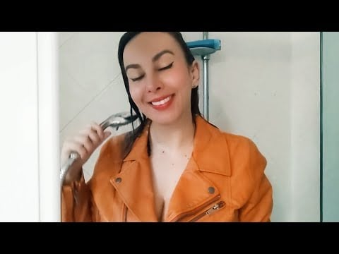 ASMR WETCLOTHES - WETLOOK - LEATHER JACKET - ZIPPER SOUNDS - SHOWER SOUNDS