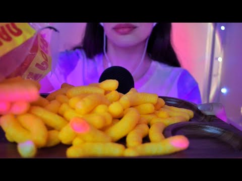 ASMR Cheese puffs | crispy sounds| snacks asmr (first mukbang)