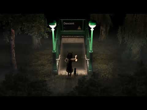 A subway entrance in the woods.