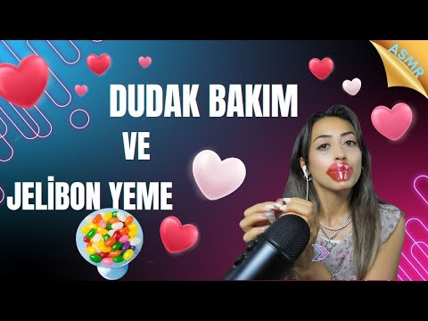 Rahatlatıcı Dudak Bakımı ve Jelibon Yeme ASMR | Uykuya Hazırlık & Yumuşak Fısıltılar