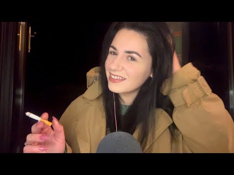 ASMR | Trench Coat Crinkle Sounds, Smoking & Whispering 🕵️‍♀️