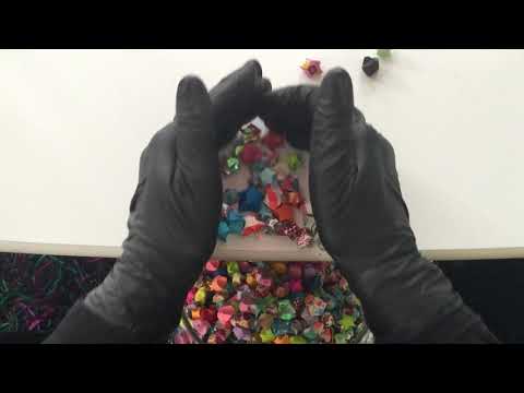 LATEX GLOVES  ✋Hands in LATEX❤ RELAXING✨ Playing with Lucky Stars[[ASMR]]