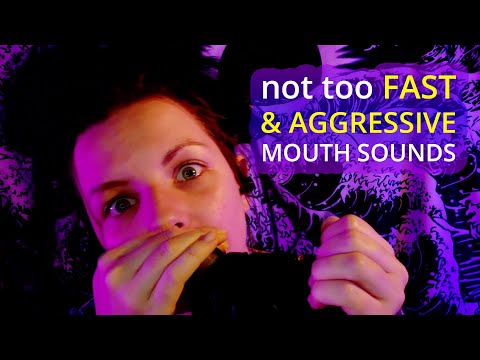 ASMR FAST AND AGGRESSIVE crazy wet mouth sounds, inaudible, breathing, blowing on ears (no echo)