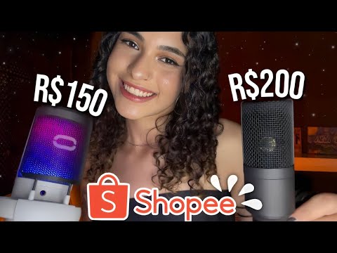 ASMR | TESTANDO MICROFONES DA SHOPEE - lapela, fifine...