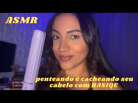 Asmr penteando seu cabelo e fazendo cachinhos /Leinha Santos