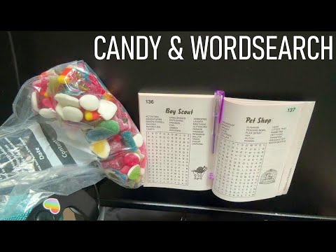 ASMR Eating Pick N Mix Candy & Doing A Wordsearch ‘Pet Shop’ 🍬