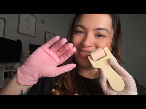 ASMR| Face massage with gloves- (personal attention, camera touching & some hand sounds) 🤗