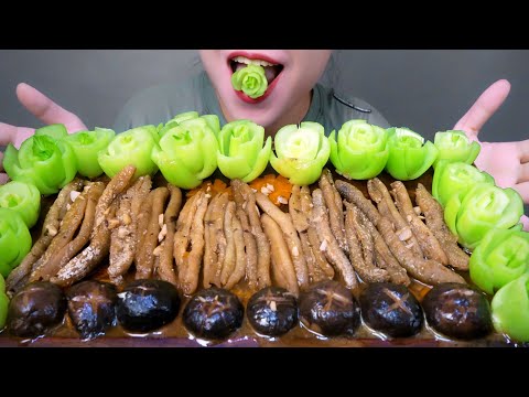 ASMR Sea cucumber with oyster sauce - HẢI SÂM SỐT DẦU HÀO ,  EATING SOUNDS LINH-ASMR