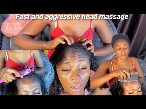 ASMR fast and aggressive head massage and greasing 