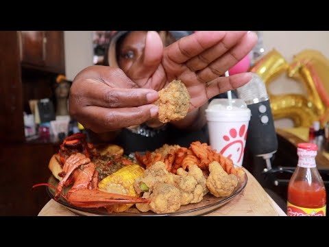 Chit Chat Mukbang Seafood Dinner Plate ASMR Eating Sounds