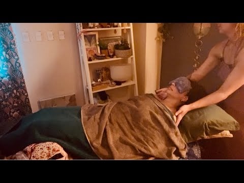 ASMR hot stone massage, hand massage + foot massage with @BobandBrad - discount code in description 