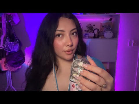 ASMR nail on nail tapping, mic scratching, mouth sounds 🌸💝🍀🎀💅