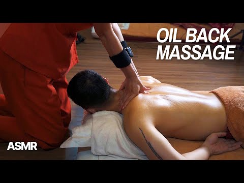 ASMR 😊 Oil back massage is extremely relaxing I completely feel it / Good for sleep