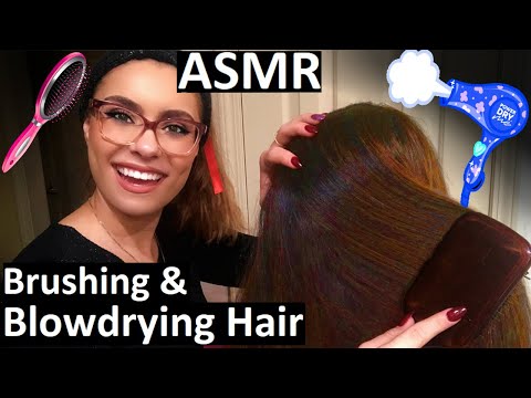 HAIR BRUSHING & BLOWDRYING ~Massive Tingles~ White Noise ASMR [No Talking]