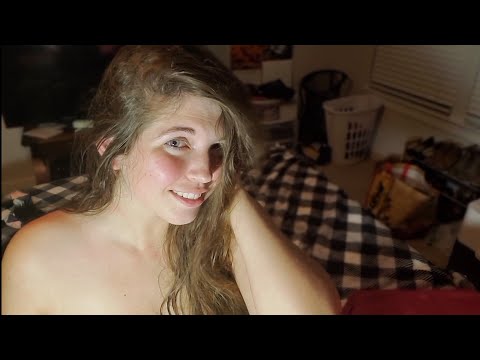 Wet Hair Scalp Massage, Brushing, and Stomach Growls ASMR