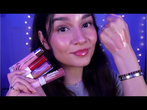 ASMR My Lip Gloss Collection | Over Explaining, Rambling, Rummaging, Tapping