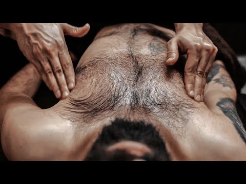Snoring Hairy Man Getting Deep Relaxing ASMR Face & Head Massage 