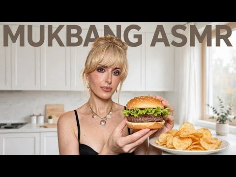 MUKBANG ASMR 🍔🍟 Hamburger Hand Made + Patatine 