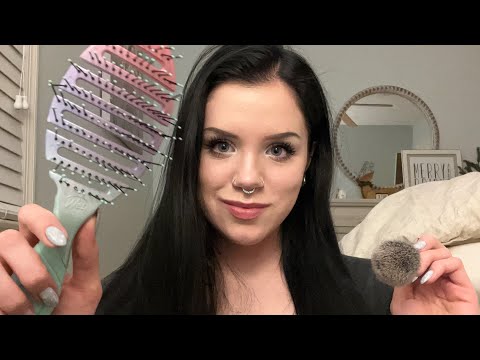 ASMR brushing you to sleep + hand movements