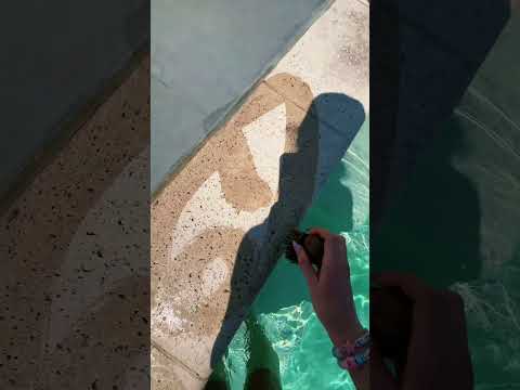big brush wet concrete writing asmr at the pool #asmr #asmrsounds #lofiasmr #poolasmr