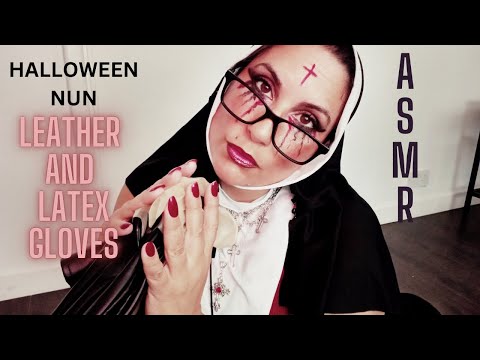 HALLOWEEN GLOVES  beautiful spooky  latex gloves  ASMR  PERSONAL ATTENTION  SLEEP AID  TINGLES