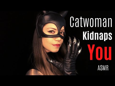 ASMR Catwoman Kidnaps You (Duct Tape, Lens Licking, Leather Sounds, Role Play, Soft Spoken)