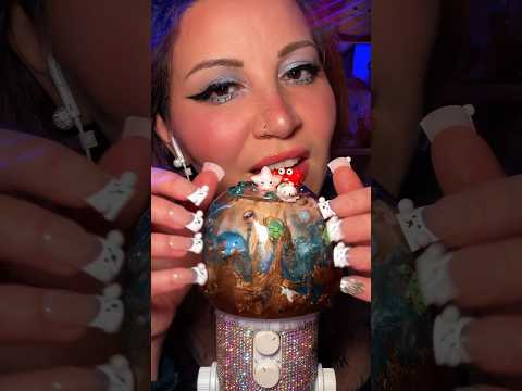 Ocean-themed mic cover 🎤 #asmr #asmrvideos #asmrtriggers #asmrsounds #asmrmicbrushing #asmrtist