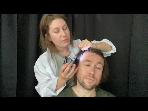 [ASMR] Incredibly RELAXING Nurse Scalp and Skin Check on a Real Person