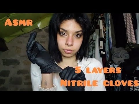 ASMR ◇ Putting on 5 layers of nitril gloves 💫