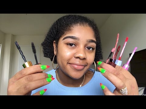 ASMR- INTENSE Lipgloss and Mascara Wand Scratching (TAPPING, MOUTH SOUNDS)