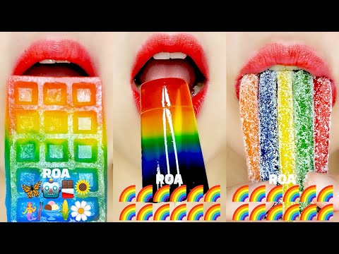 Rainbow Emoji Food🌈 eating sounds 무지개 이모지 먹방 ASMR MUKBANG