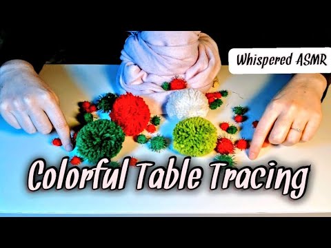 Table Tracing & Scratching ASMR - Colorful Craft Balls - Giant Cardboard Tube - Relaxing Whispers