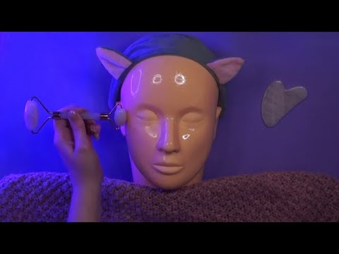 [ASMR] 💆‍♀️ Relaxing Face Massage with Roller and Gua Sha | Layered Sounds