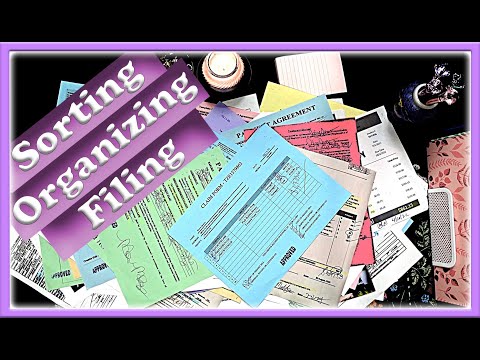 ASMR | Paper Sorting/Organizing Into File Folders | Stapling | Paper Sounds | No Talking