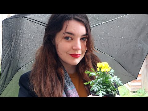 ASMR Close to You Under an Umbrella 🌦 ☂️ Rain, Face Touching, Ear Cupping [Binaural]