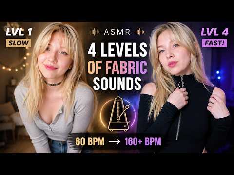 ASMR 4 Levels of Fabric Scratching... It Gets FASTER ⏱️ (Metronome Challenge, Clothing Sounds)