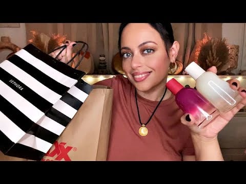 ASMR| TJ Maxx & Sephora Collective Haul to RELAX (Tapping, Scratching, Lid Sounds, Fabric Sounds)